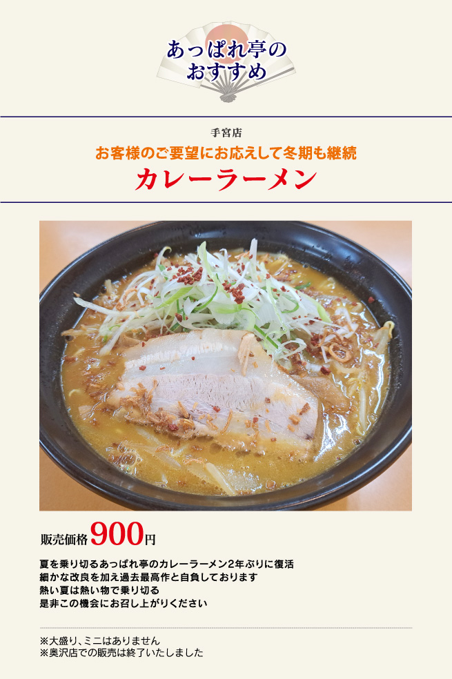 夏季限定｜カレーラーメン